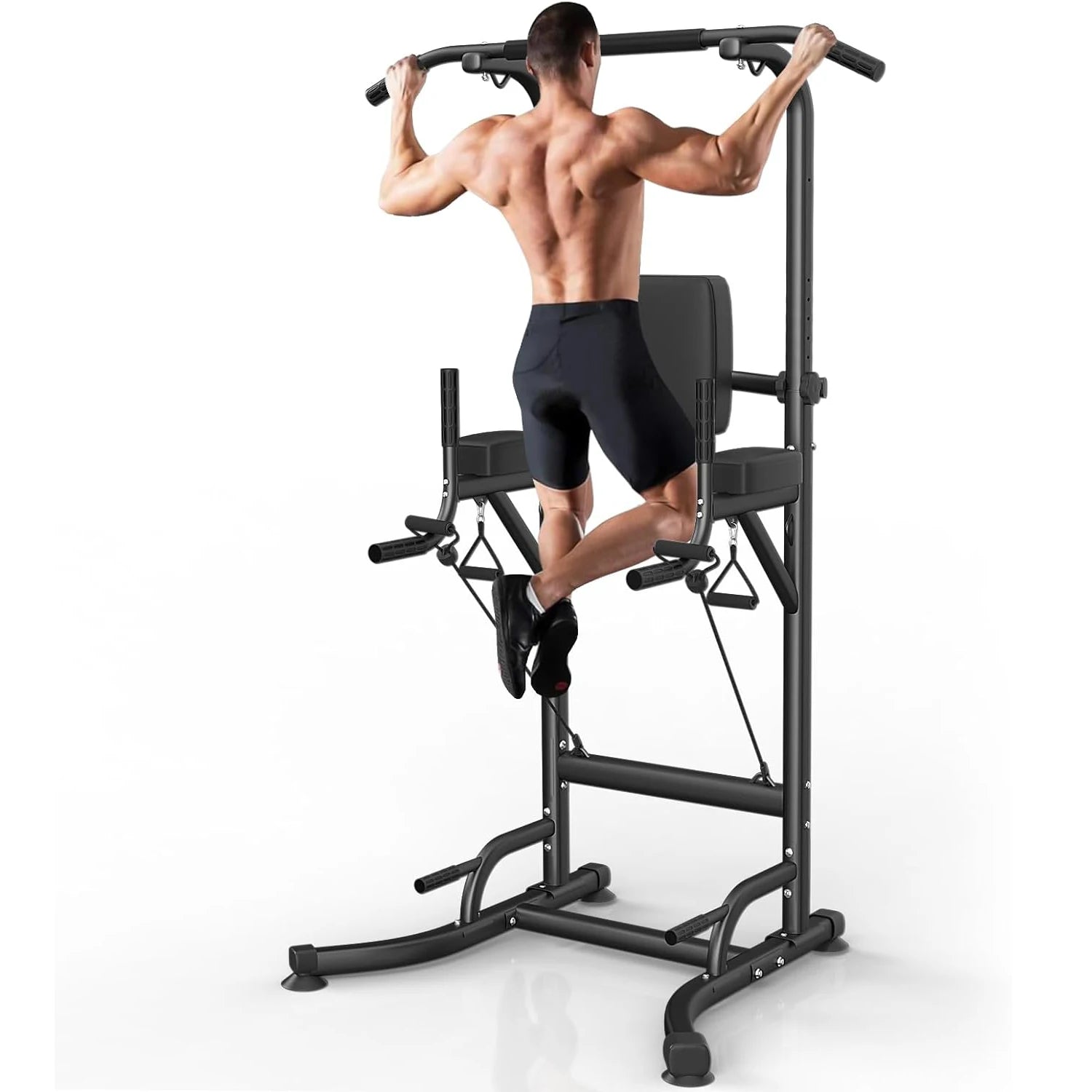 TRAINIQO Adjustable Power Tower – Heavy-Duty Pull-Up & Dip Station (330 lbs Capacity)