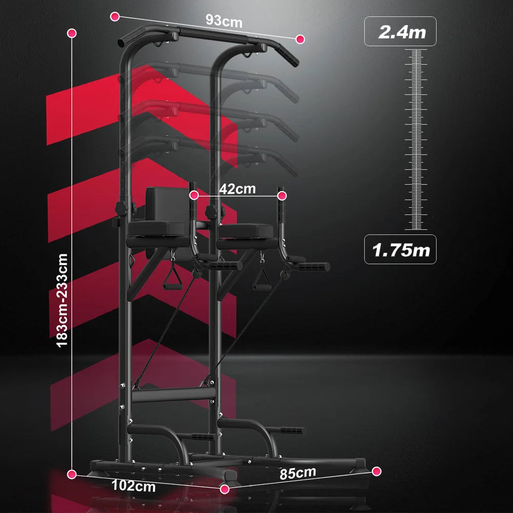 TRAINIQO Adjustable Power Tower – Heavy-Duty Pull-Up & Dip Station (330 lbs Capacity)
